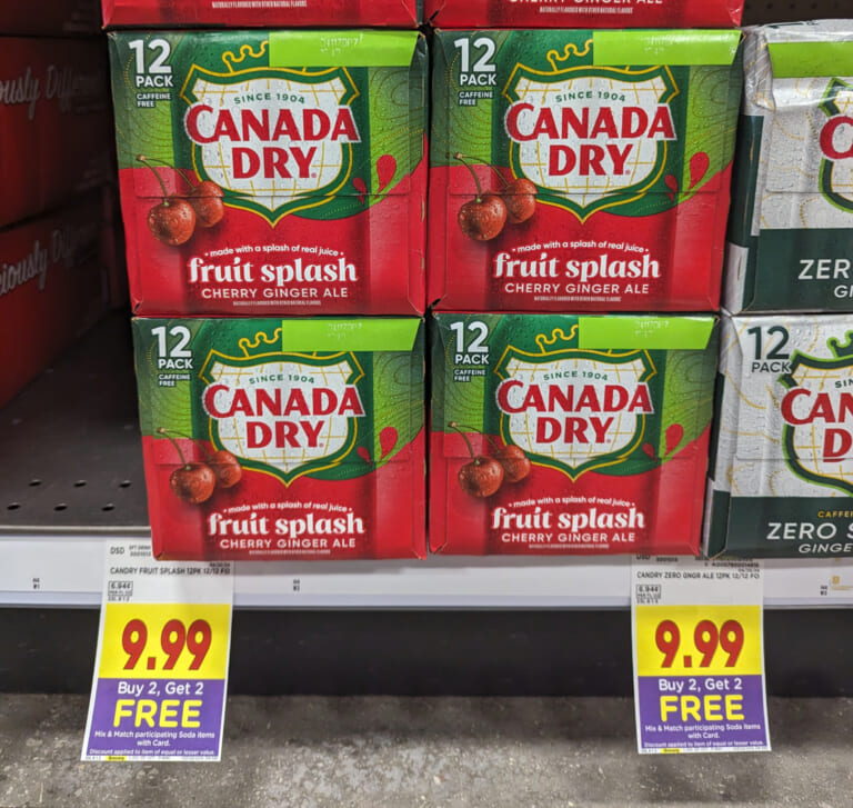 Canada Dry Fruit Splash Ginger Ale 12-Packs As Low As $3.50 Each At Kroger