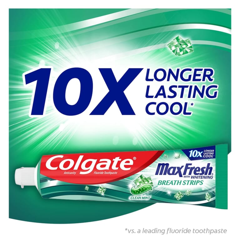 Colgate Max Fresh Whitening Toothpaste with Mini Strips, Clean Mint, 4-Pack as low as $7.27 After Coupon (Reg. $14) + Free Shipping  – $1.82/ 6.3 Oz Tube
