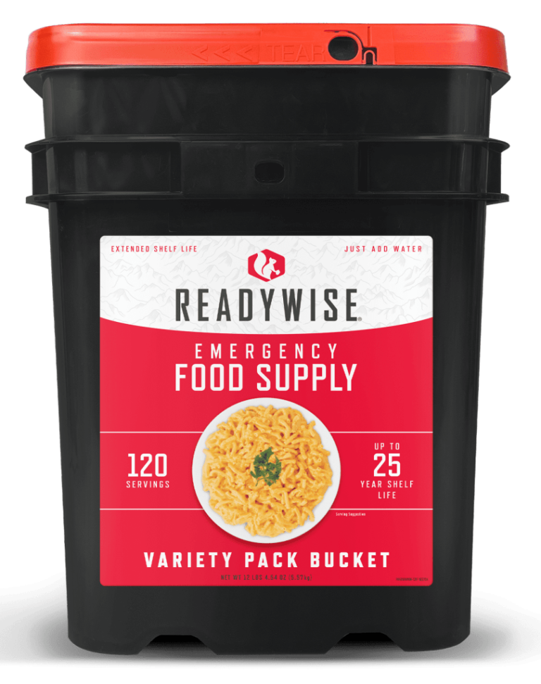 ReadyWise 120-Serving Emergency Food Supply Variety Bucket for $80 + free shipping