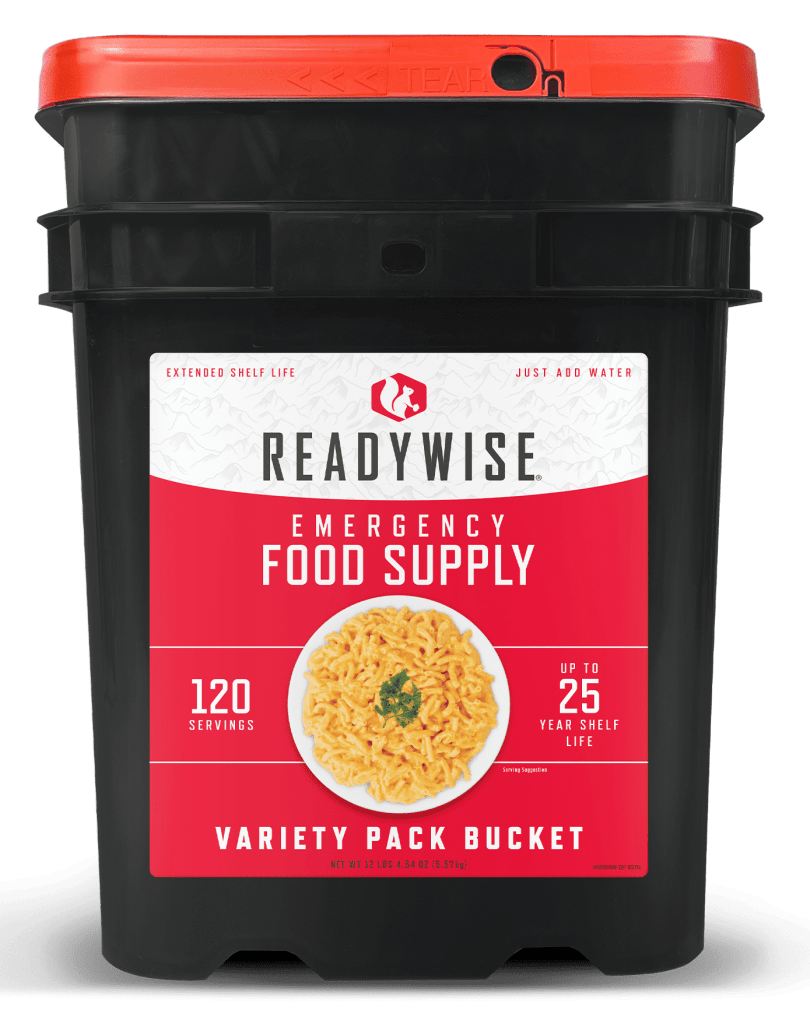 ReadyWise 120-Serving Emergency Food Supply Variety Bucket for $80 + free shipping