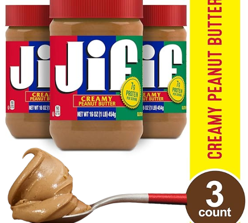 Jif 3-Pack Creamy Peanut Butter, 16 oz as low as $5.83 After Coupon (Reg. $9) + Free Shipping – $1.94 Each